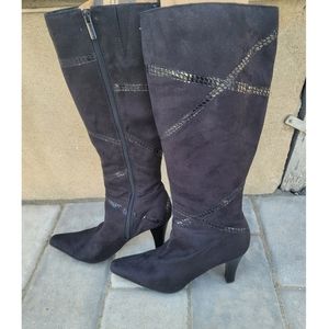 Impo Teresa Tall Black Suede Boots Size 7.5